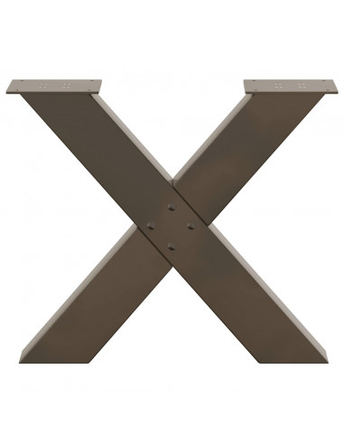 Gambe Tavolino Caffè a X 2 pz Naturale 50x(42-43) cm Acciaio