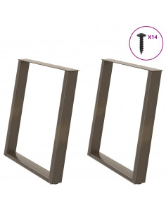 Gambe Tavolo Pranzo a U 2 pz 80x(72-73) cm Acciaio