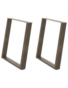Gambe Tavolo Pranzo a U 2 pz 80x(72-73) cm Acciaio 2