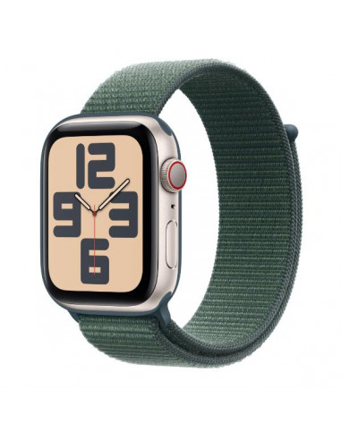 APPLE WATCH SE GPS + CELLULAR 44MM STARLIGHT ALUMINIUM CASE WITH LAKE GREEN SPORT LOOP