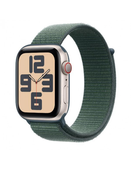 APPLE WATCH SE GPS + CELLULAR 44MM STARLIGHT ALUMINIUM CASE WITH LAKE GREEN SPORT LOOP