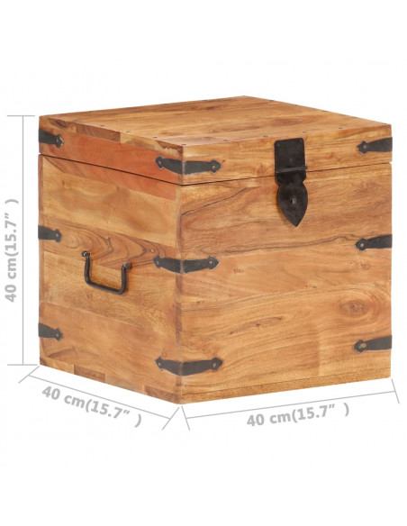 Baule 40x40x40 cm in Legno Massello di Acacia