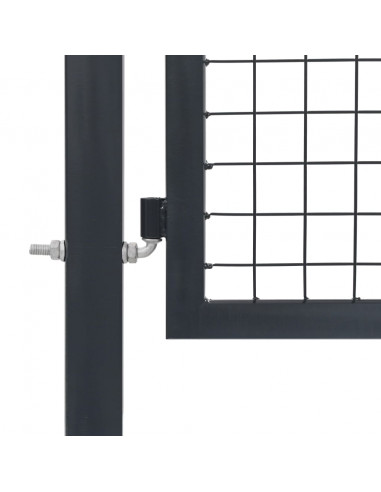 Cancello di Recinzione con Pali in Acciaio 350x120 cm Antracite