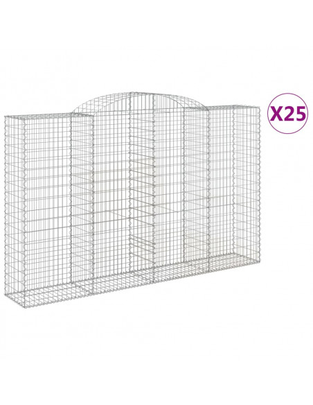 Cesti Gabbioni ad Arco 25 pz 300x50x180/200 cm Ferro Zincato