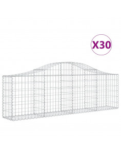 Cesti Gabbioni ad Arco 30 pz 200x30x60/80 cm Ferro Zincato