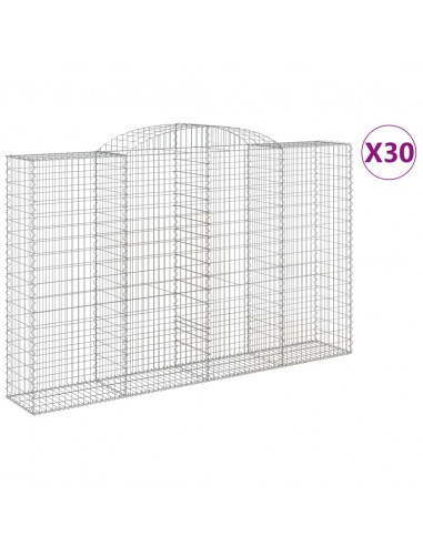 Cesti Gabbioni ad Arco 30 pz 300x50x180/200 cm Ferro Zincato