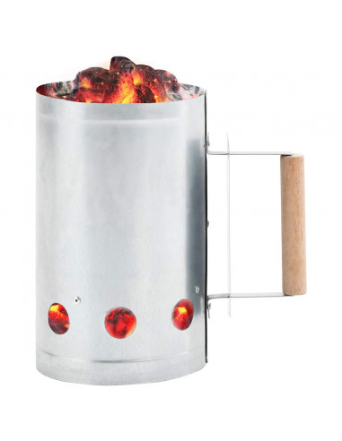 Ciminiera per Barbecue Starter a Carbone in Acciaio Zincato