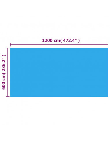 Copripiscina Rettangolare 1200x600 cm in PE Blu