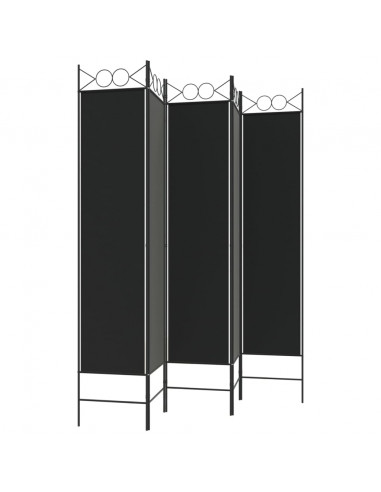 Divisorio 5 Pannelli Nero 200x200 cm Tessuto