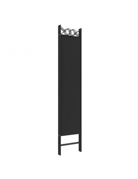 Divisorio 5 Pannelli Nero 200x200 cm Tessuto
