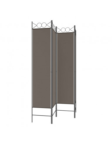 Divisorio a 4 Pannelli Antracite 160x200 cm Tessuto
