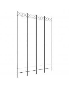 Divisorio a 4 Pannelli Bianco 160x220 cm Tessuto