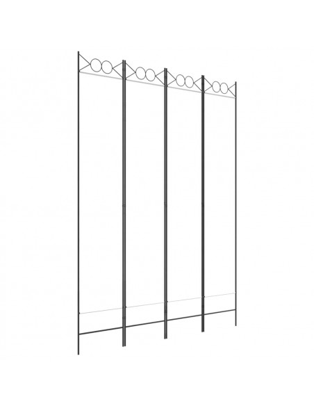 Divisorio a 4 Pannelli Bianco 160x220 cm Tessuto