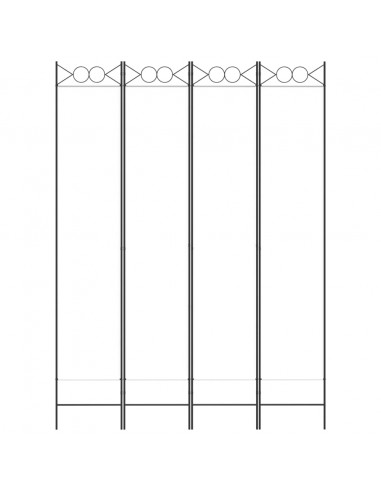 Divisorio a 4 Pannelli Bianco 160x220 cm Tessuto