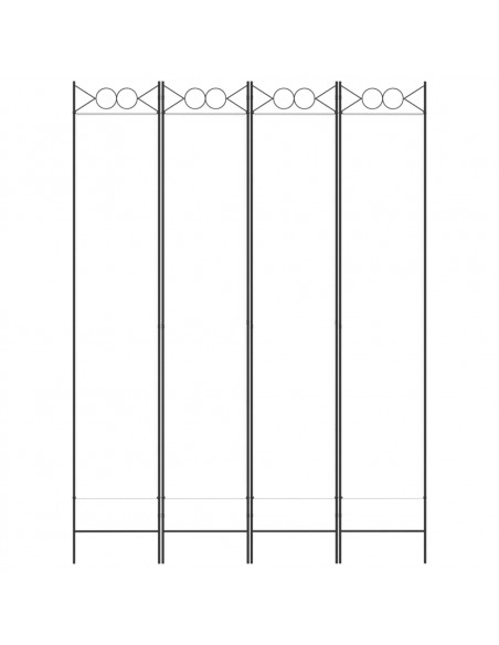 Divisorio a 4 Pannelli Bianco 160x220 cm Tessuto