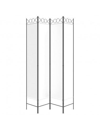 Divisorio a 4 Pannelli Bianco 160x220 cm Tessuto