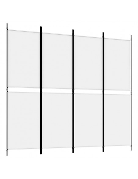 Divisorio a 4 Pannelli Bianco 200x180 cm Tessuto