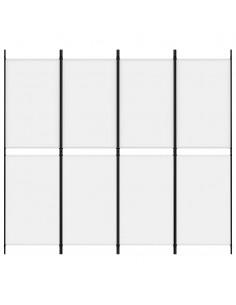 Divisorio a 4 Pannelli Bianco 200x180 cm Tessuto 2