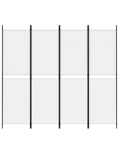 Divisorio a 4 Pannelli Bianco 200x180 cm Tessuto