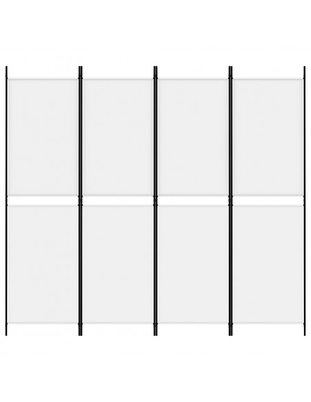 Divisorio a 4 Pannelli Bianco 200x180 cm Tessuto
