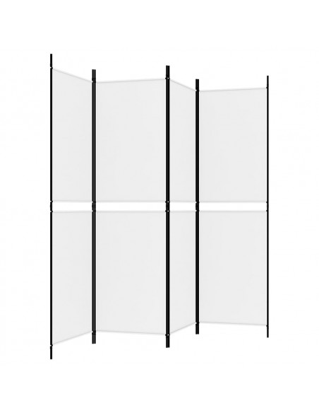 Divisorio a 4 Pannelli Bianco 200x180 cm Tessuto