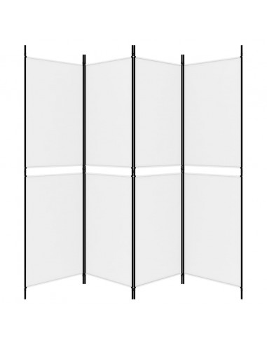 Divisorio a 4 Pannelli Bianco 200x180 cm Tessuto