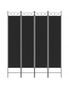 Divisorio a 4 Pannelli Nero 160x200 cm in Tessuto 2