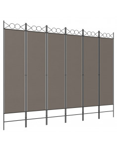 Divisorio a 6 Pannelli Antracite 240x200 cm Tessuto