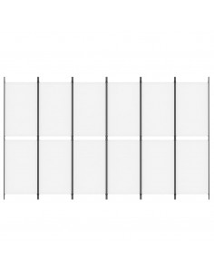 Divisorio a 6 Pannelli Bianco 300 x 180 cm Tessuto 2