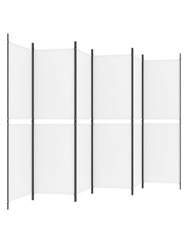 Divisorio a 6 Pannelli Bianco 300 x 180 cm Tessuto