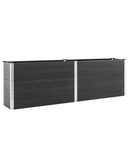 Fioriera Rialzata da Giardino 200x100x91 cm in WPC Grigio