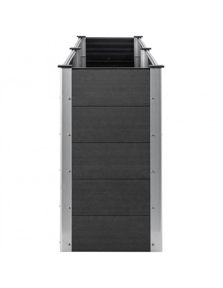 Fioriera Rialzata da Giardino 200x100x91 cm in WPC Grigio