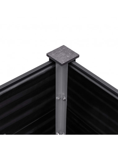 Fioriera Rialzata da Giardino 200x100x91 cm in WPC Grigio