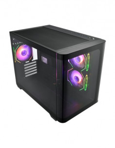 FSP CASE M.TOWER S380 BA PANELLO LATERALE CURVO 3xARGB FANS  2xUSB3 Type C