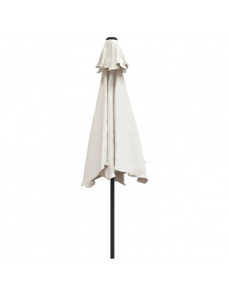 Parasole bianco sabbia 3 m palo in acciaio
