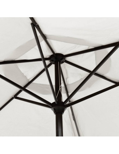 Parasole bianco sabbia 3 m palo in acciaio