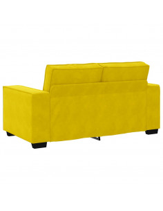 Set di Divani 2 pz con Cuscini giallo in Velluto
