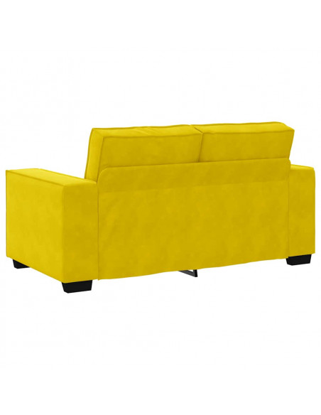 Set di Divani 2 pz con Cuscini giallo in Velluto