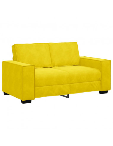 Set di Divani 2 pz con Cuscini giallo in Velluto