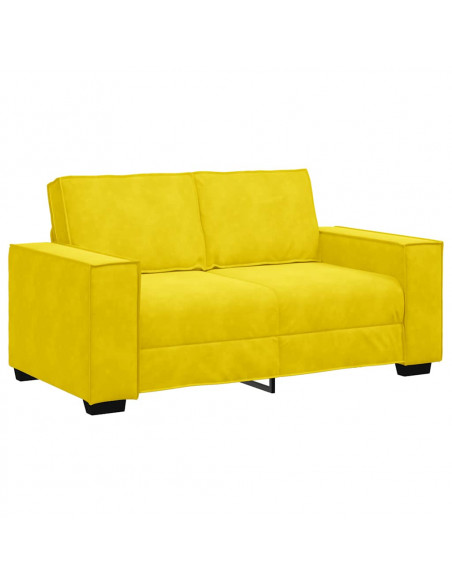 Set di Divani 2 pz con Cuscini giallo in Velluto