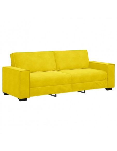 Set di Divani 2 pz con Cuscini giallo in Velluto