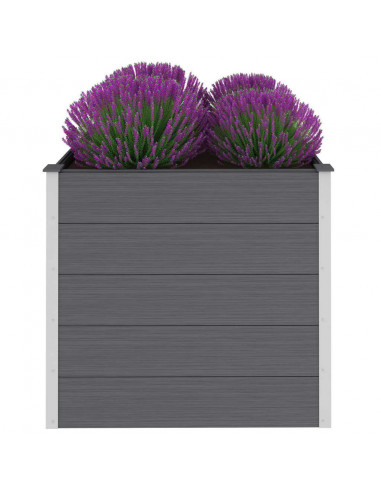 Letto Rialzato da Giardino in WPC 100x100x91 cm Grigio