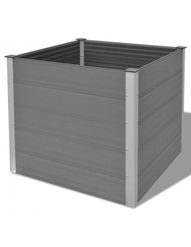 Letto Rialzato da Giardino in WPC 100x100x91 cm Grigio