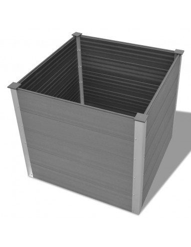 Letto Rialzato da Giardino in WPC 100x100x91 cm Grigio