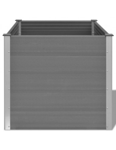 Letto Rialzato da Giardino in WPC 100x100x91 cm Grigio