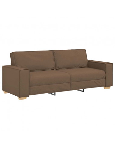 Set di Divani 2 pz con Cuscini Marrone in Tessuto