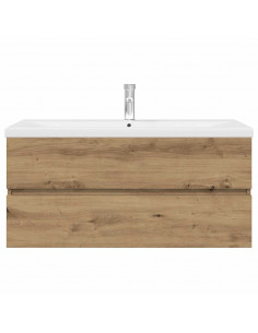 Mobile Bagno con Lavabo Integrato&Rubinetto Rovere Artigianale