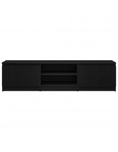 Mobile TV Rovere Nero 140x40x36 cm in Legno Multistrato