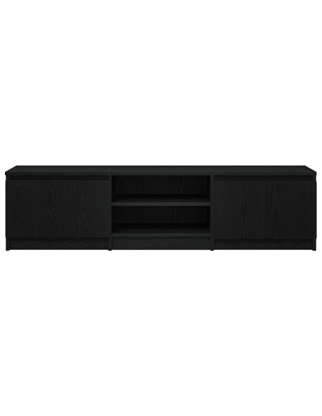 Mobile TV Rovere Nero 140x40x36 cm in Legno Multistrato