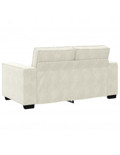 Set di Divani 2 pz con Cuscini Crema in Velluto